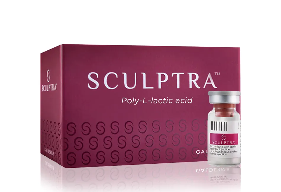 Sculptra Poly-L-lactic acid injectable for facial rejuvenation.